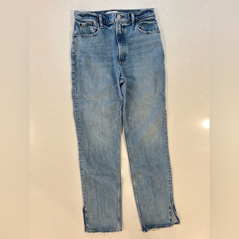 Abercrombie & Fitch Light Blue Women's 90s Ultra High Rise Straight Jean